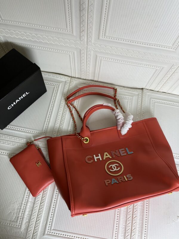 CHANEL LARGE SHOPPING BAG 38CM RED A66941 - Image 6