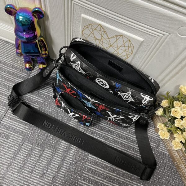 LOUIS VUITTON TRIO MESSENGER MULTICOLOR BLACK 25CM M21396 - Image 4