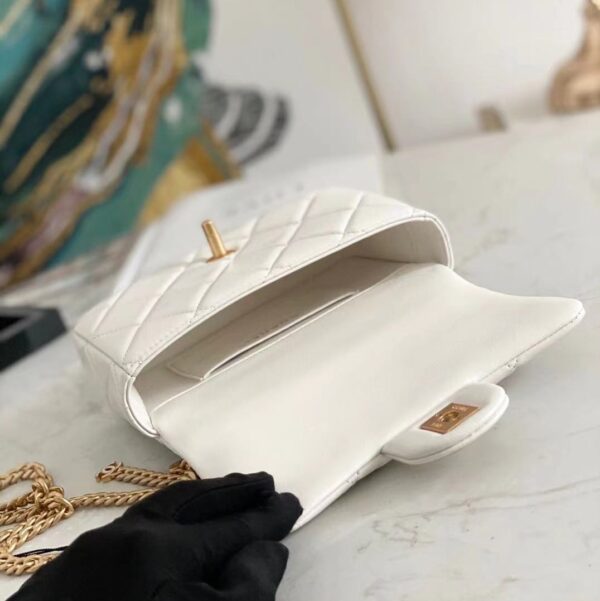 CHANEL MINI FLAP BAG WHITE AS3113 - Image 2