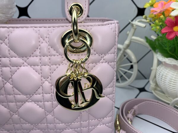 DIOR MEDIUM LADY BLUSH CANNAGE BAG PINK 20CM M0565ONGE_M50P - Image 6