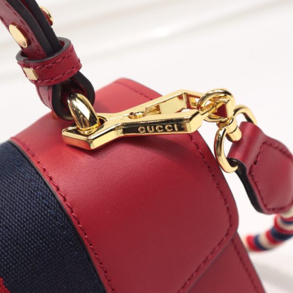 GUCCI LADIES SYLVIE LEATHER MINI BAG IN RED 20CM - Image 5