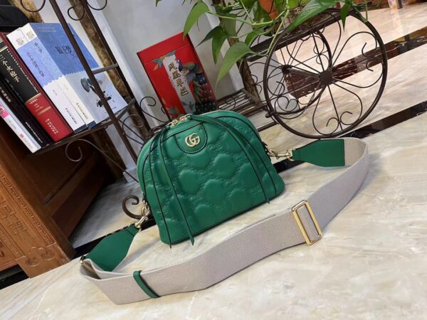 GUCCI GG MATELASSÉ LEATHER SMALL BAG GREEN 23CM ?702229 UM8HG 3389 - Image 5
