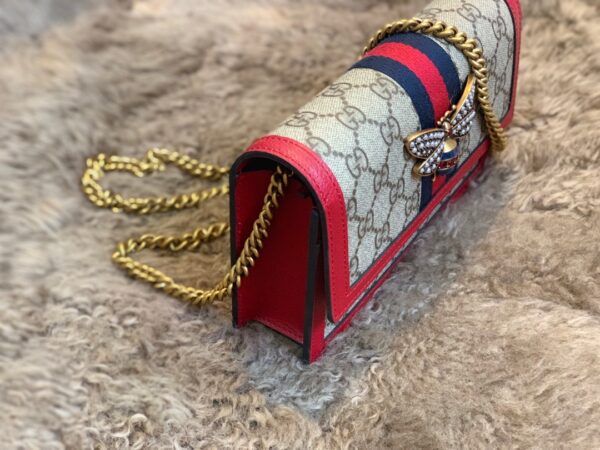 GUCCI LADIES MULTICOLOR QUEEN MARGARET LEATHER MINI SHOULDER BAG RED 20CM 476079 9I6QT 8540 - Image 8