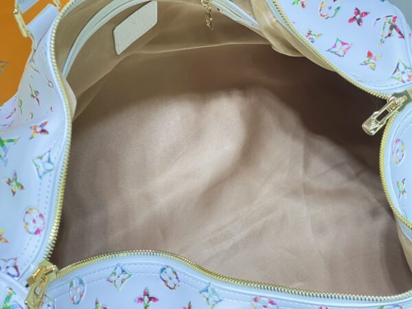 LOUIS VUITTON MONOGRAM KEEPALL BANDOULIÈRE WHITE 50CM - Image 3