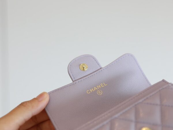 CHANEL CLASSIC CARD HOLDER WALLET LIGHT PURPLE AP0214 - Image 4