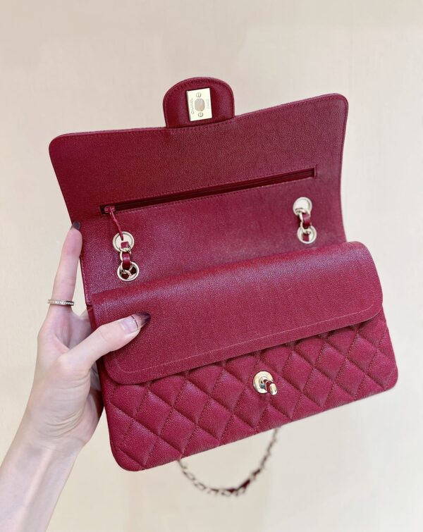 CHANEL SAC CLASSIQUE DARK RED 25CM - Image 2