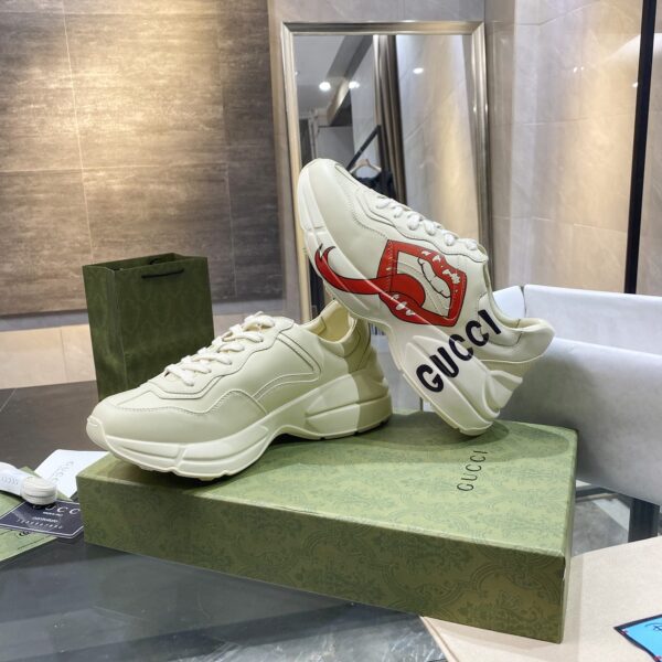 GUCCI WOMEN'S RHYTON SNEAKER WITH MOUTH PRINT 552089 A9L00 9522 - Image 8