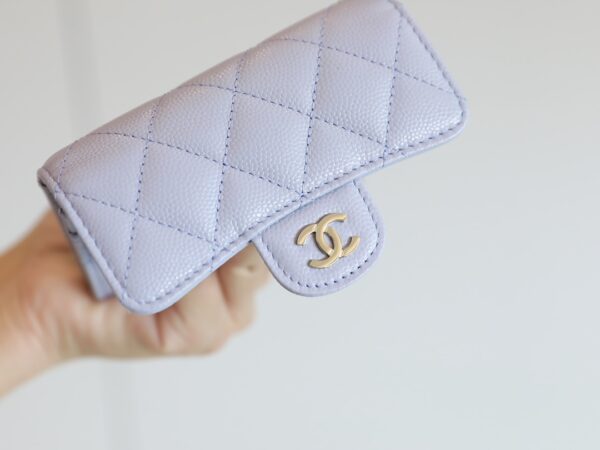 CHANEL CLASSIC CARD HOLDER WALLET LIGHT PURPLE AP0214 - Image 6