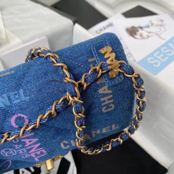 CHANEL SMALL FLAP BAG BLUE & MULTICOLOR AS3134 - Image 5