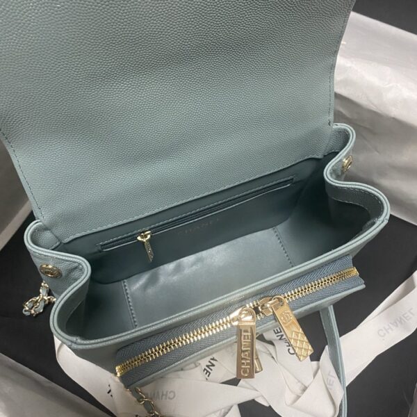 CHANEL MINI BUSINESS AFFINITY LIGHT TURQUOISE 19CM - Image 9