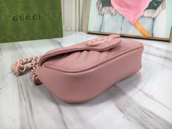 GUCCI WOMEN'S NATURAL GG MARMONT LEATHER BAG LIGHT PINK 16.5CM 699757 UM8KV 5909 - Image 2