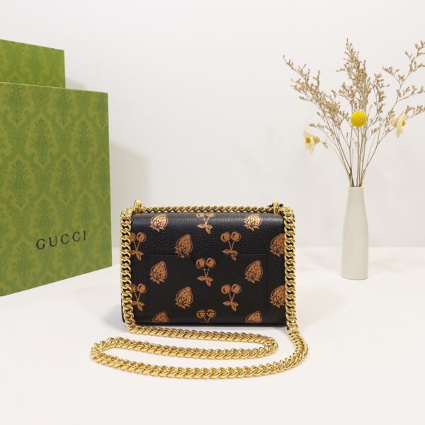 GUCCI PADLOCK SMALL BERRY SHOULDER BLACK LEATHER 20CM 409487 1T5ZG 1170 - Image 9
