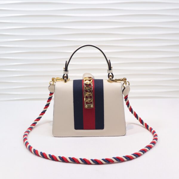 GUCCI LADIES SYLVIE LEATHER MINI BAG IN WHITE 20CM - Image 9