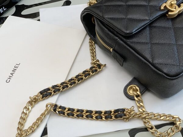 CHANEL CC MINI FLAP BACKPACK BLACK 20CM - Image 4