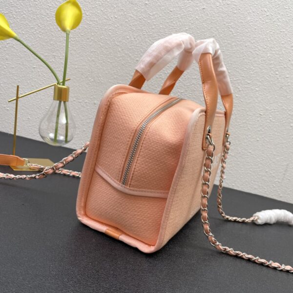 CHANEL DEAUVILLE 2WAY ELEGANT LIGHT ORANGE 28CM A92749 - Image 9