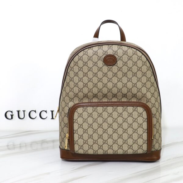 GUCCI BEIGE AND EBONY GG SUPREME CANVAS BACKPACK 31CM ?704017 FAA0R 9795 - Image 3