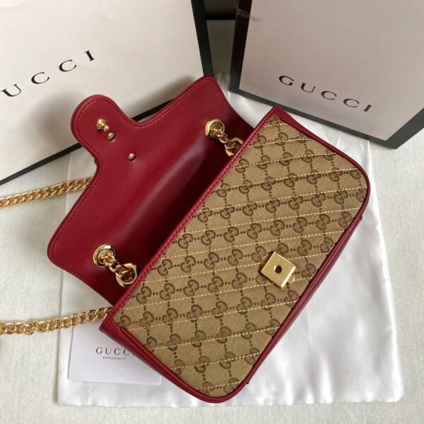 GUCCI GG MARMONT SHOULDER BAG RED 26CM 446744 HVKEG 8561 - Image 4