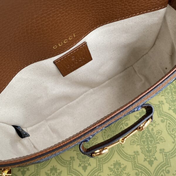 GUCCI HORSEBIT 1955 MINI BAG DARK BLUE AND IVORY ECO 658574 2KQPG 8391 - Image 5