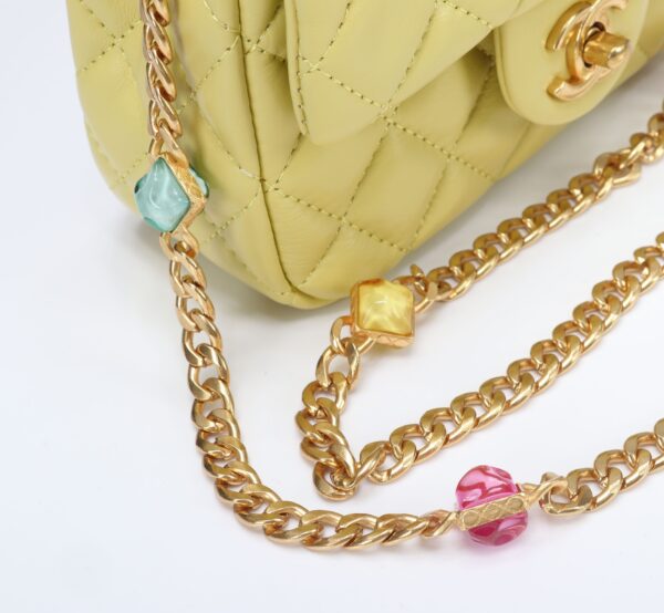 CHANEL MINI FLAP BAG YELLOW 17CM - Image 6