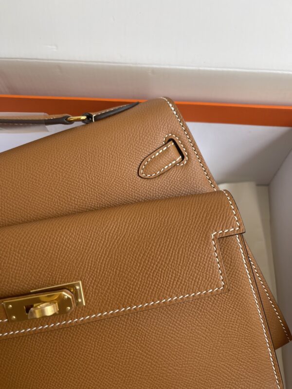 HERMES KELLY SELLIER EN DESORDRE EPSOM GOLD-TONED HARDWARE BROWN 25CM - Image 6