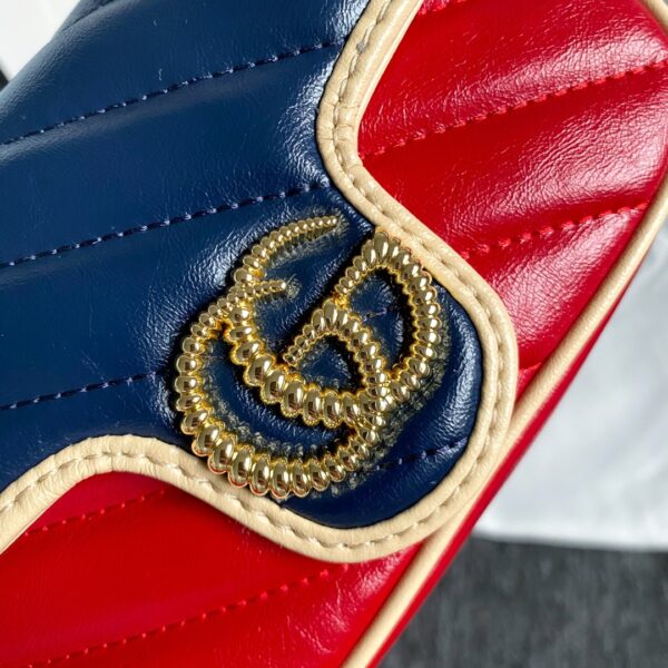 GUCCI GG MARMONT SUPER MINI BAG BLUE AND RED 16.5CM 574969 1X5DG 4179 - Image 8