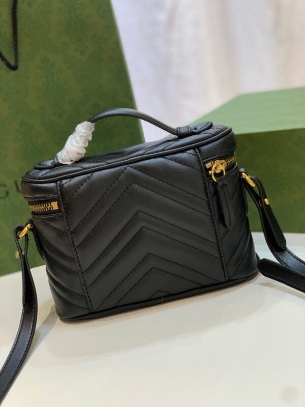 GUCCI GG MARMONT MINI TOP HANDLE BAG BLACK 19CM 699515 DTDHT 1000 - Image 7