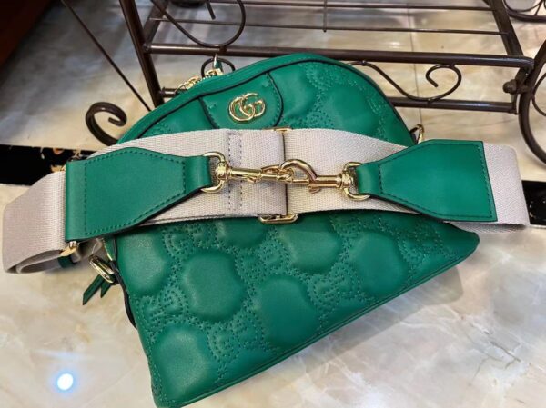 GUCCI GG MATELASSÉ LEATHER SMALL BAG GREEN 23CM ?702229 UM8HG 3389 - Image 3