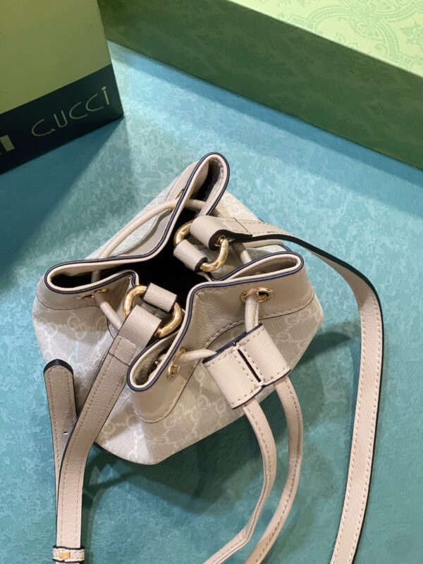 GUCCI OPHIDIA GG MINI BUCKET BAG WHITE 18CM 550620 UULEG 9682 - Image 4