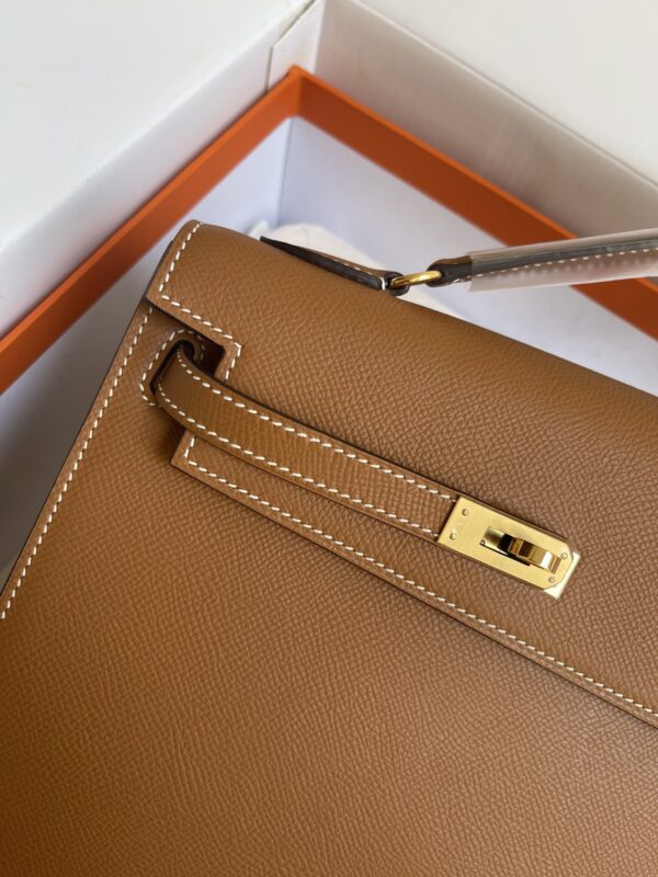 HERMES KELLY SELLIER EN DESORDRE EPSOM GOLD-TONED HARDWARE BROWN 25CM - Image 7