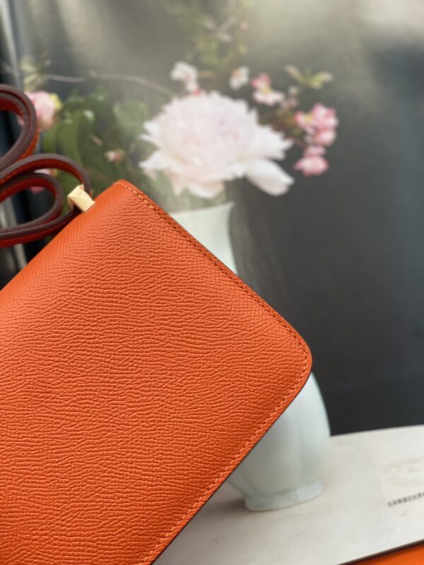 HERMES CONSTANCE MINI EPSOM GOLD-TONED HARDWARE ORANGE 18CM - Image 5