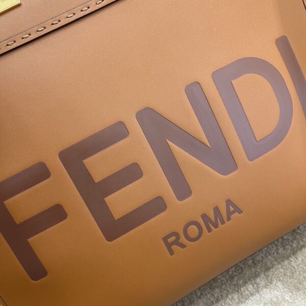 FENDI SUNSHINE MEDIUM BROWN LEATHER SHOPPER 35CM 8BH386ABVLF0PWZ - Image 3
