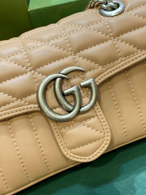 GUCCI GG MARMONT MINI SHOULDER BAG ROSE BEIGE 23CM 446744 UM8AN 2754 - Image 9