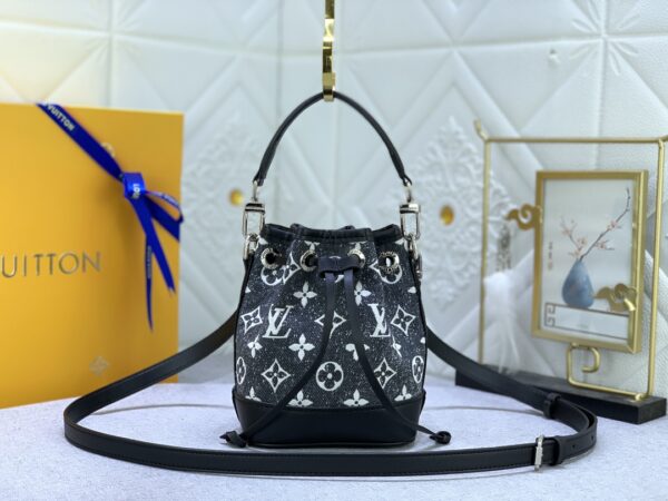 LOUIS VUITTON NANO NOÉ GRAY DENIM 16CM M46449 - Image 10
