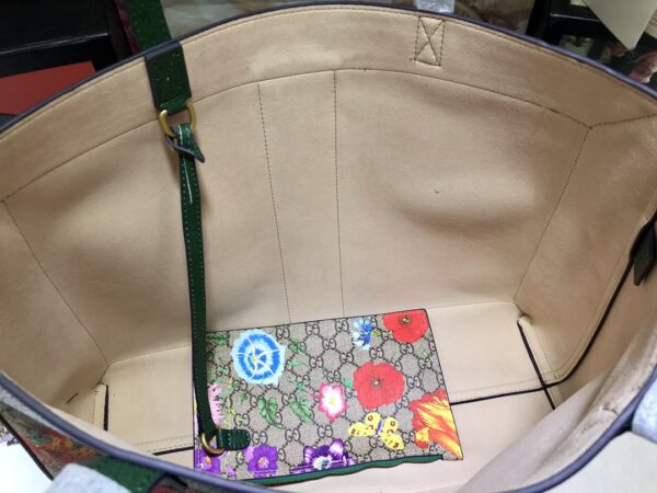 GUCCI OPHIDIA GG FLORA MEDIUM TOTE GREEN 44CM - Image 7