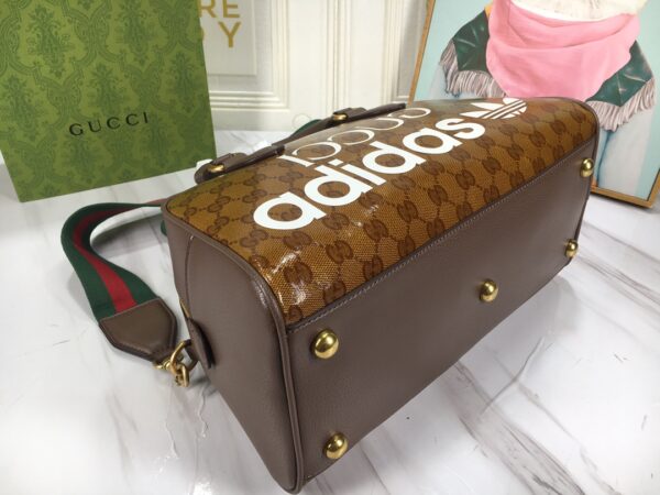 GUCCI x ADIDAS MINI DUFFLE BAG BROWN 31.5CM 702397 UVSFT 7268 - Image 3