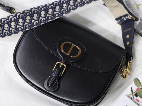 DIOR LARGE BOBBY BAG BLUE DIOR OBLIQUE EMBROIDERY BLACK 27CM M9320UMOB M941 - Image 4