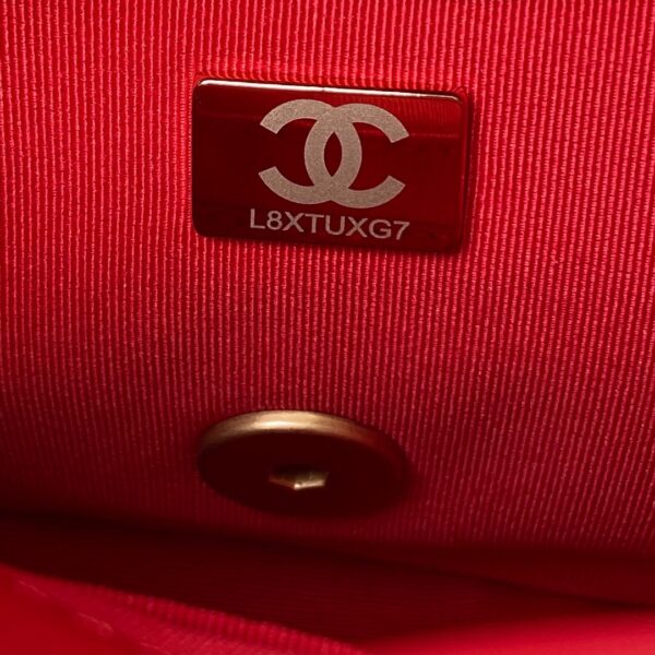 CHANEL MINI FLAP BAG RED AS3205 - Image 5