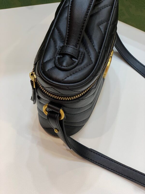 GUCCI GG MARMONT MINI TOP HANDLE BAG BLACK 19CM 699515 DTDHT 1000 - Image 9