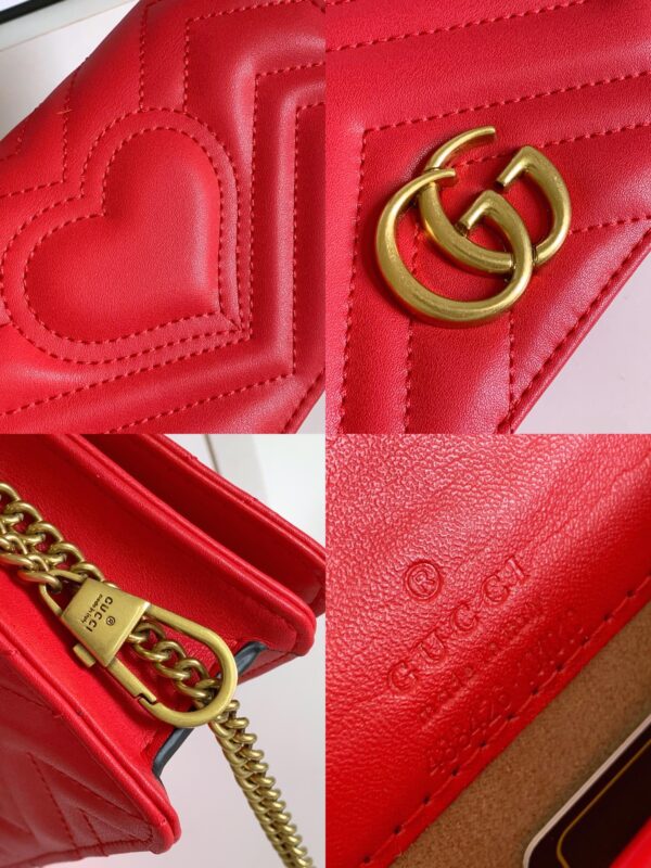 GUCCI WOMEN'S GG MARMONT MINI BAG RED 18CM - Image 2