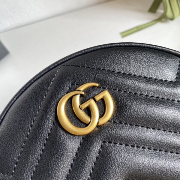 GUCCI MARMONT MINI ROUND SHOULDER BAG BLACK 550154-0OLET-1000 - Image 8