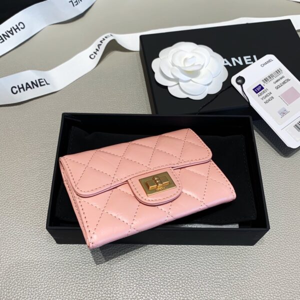 CHANEL 2.55 FLAP CARD HOLDER LIGHT PINK WALLET - Image 2