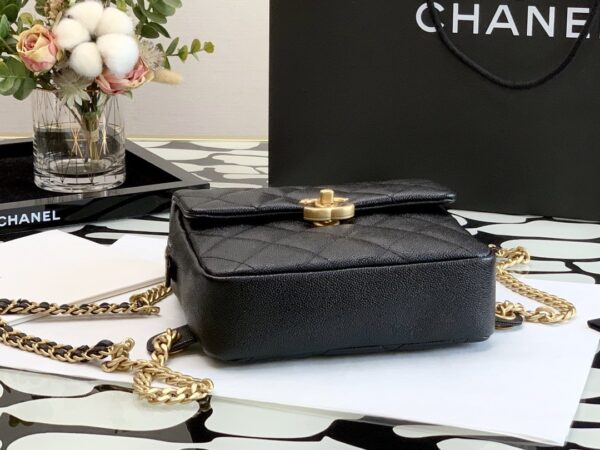 CHANEL CC MINI FLAP BACKPACK BLACK 20CM - Image 6