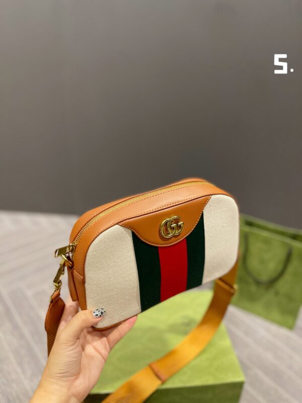 GUCCI WEB STRIPE SHOULDER BAG BROWN 24CM - Image 3