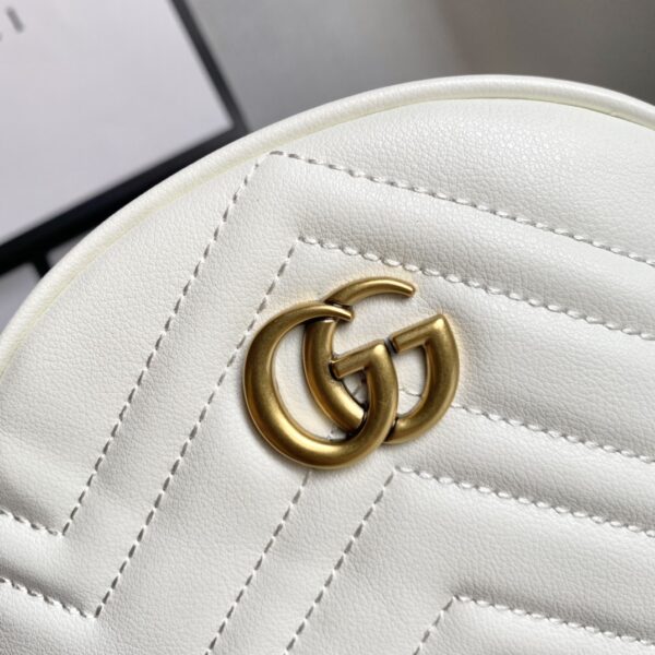 GUCCI MARMONT MINI ROUND SHOULDER BAG WHITE 550154 0OLET 9022 - Image 8