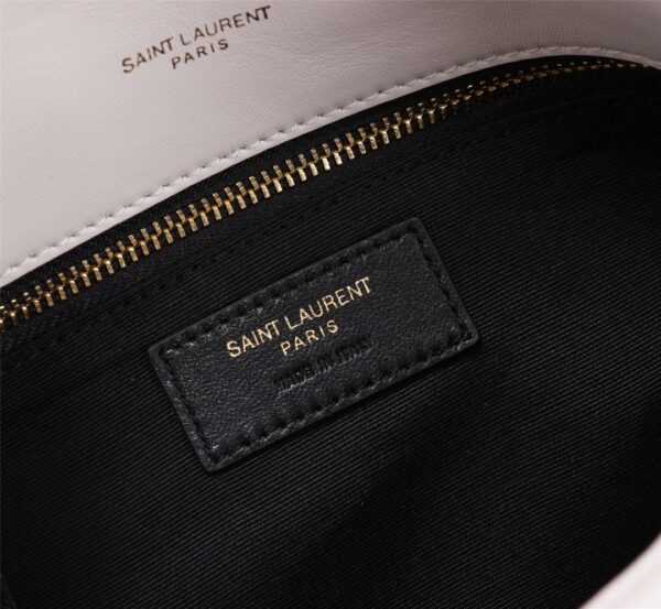 SAINT LAURENT PUFFER SMALL CHAIN BAG IN QUILTED WHITE GOLD 29CM 5774761EL079207 - Image 2
