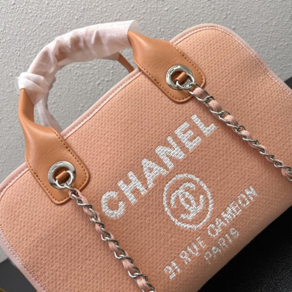 CHANEL DEAUVILLE 2WAY ELEGANT LIGHT ORANGE 28CM A92749 - Image 3