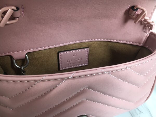 GUCCI WOMEN'S NATURAL GG MARMONT LEATHER BAG LIGHT PINK 16.5CM 699757 UM8KV 5909 - Image 6