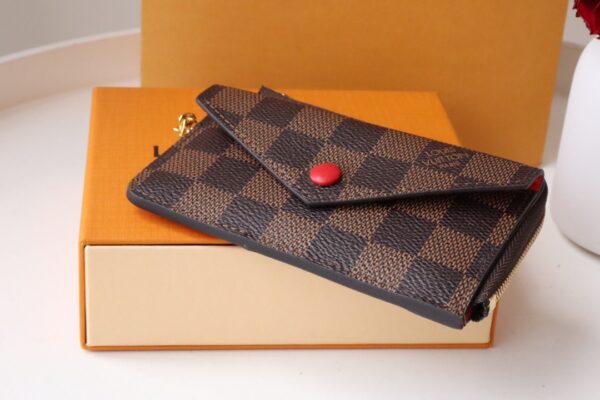 Louis Vuitton Card Holder Recto Verso Damier Ebene Red N60406 - Image 8