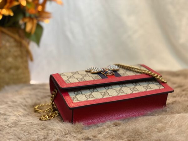 GUCCI LADIES MULTICOLOR QUEEN MARGARET LEATHER MINI SHOULDER BAG RED 20CM 476079 9I6QT 8540 - Image 4