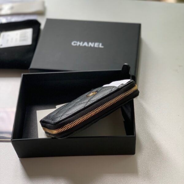 CHANEL ZIPPED COIN PURSE BLACK AP1650 - Image 6